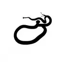Snake playing clarinet tattoo design idea