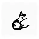 fox playing flute tattoo design idea