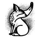fox playing flute tattoo design idea