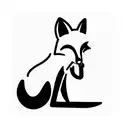 fox playing flute tattoo design idea