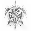 a tattoo with Battlestar Galactica, Lord of the Rings, Back to the Future, Ghostbusters and Guybrush Threepwood tattoo design idea