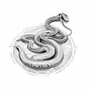 Snake with Smoke tattoo design idea