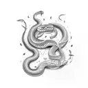 Snake with Smoke tattoo design idea