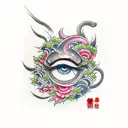 Smoke with Eye tattoo design idea