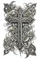 Negative Cross, with verse mark 9:23 tattoo design idea