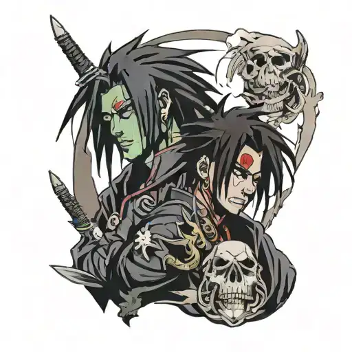 Madara Uchiha and Travis Scott  tattoo design idea