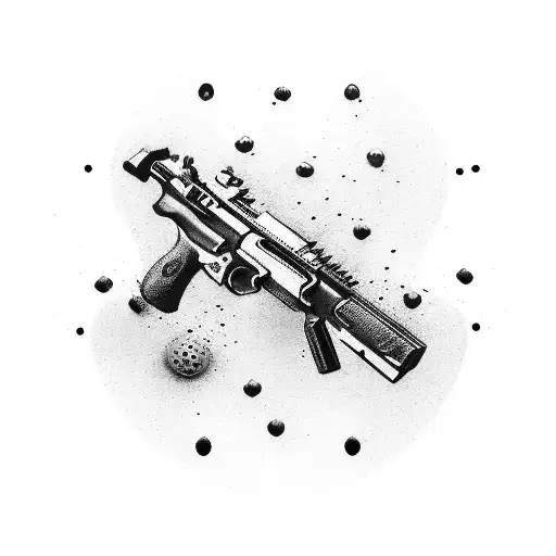 sport shooting, pistol, rifle, bullet, target tattoo design idea