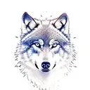wolf with pisces water and forest tattoo design idea