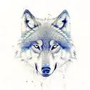 wolf with pisces water and forest tattoo design idea
