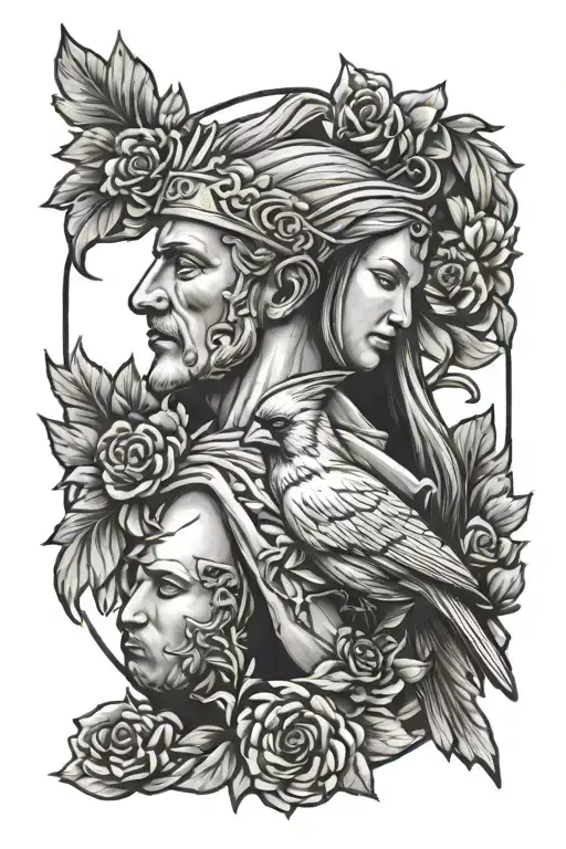 stoic cardinal virtues tattoo design idea