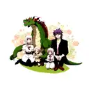 a dragon family  tattoo design idea