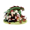 a dragon family  tattoo design idea