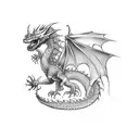 family of dragons  tattoo design idea