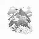 Paragliding over the Eiger Mönsch & Jungfrau Mountain tattoo design idea