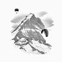 Paragliding over the Eiger Mönsch & Jungfrau Mountain tattoo design idea