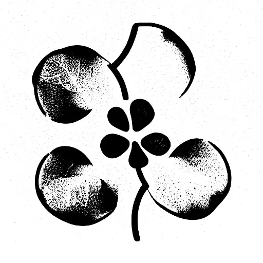 4 leaf clover, now and here tattoo design idea