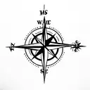 Compass tattoo design idea