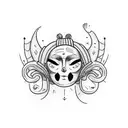 Happy and Sad mask tattoo design idea