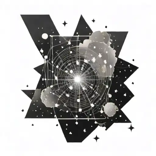 A celestial map of the stars with constellations forming the shape of a computer chip tattoo design idea
