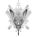 Xoloitzcuintli with aztec armor tattoo design idea