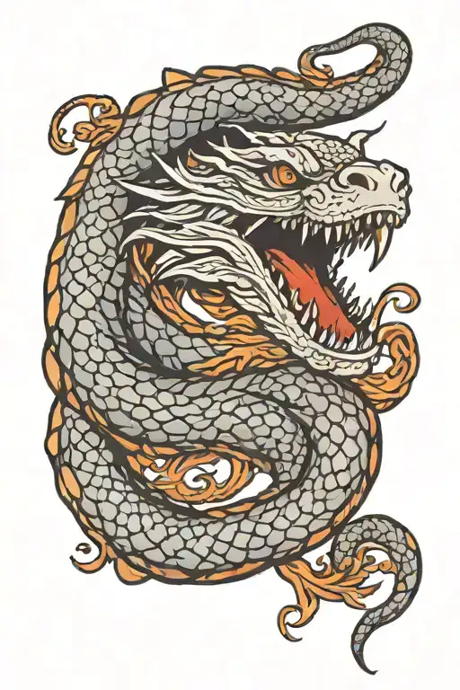 jormungandr wrapping tattoo design idea