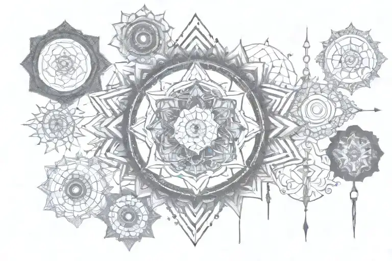 7 chakra symbols representing different tattoo design idea