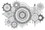 7 chakra symbols representing different tattoo design idea