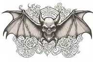 bat wings with devil horns  tattoo design idea