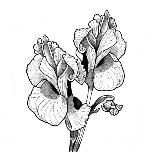 iris plants tattoo design idea