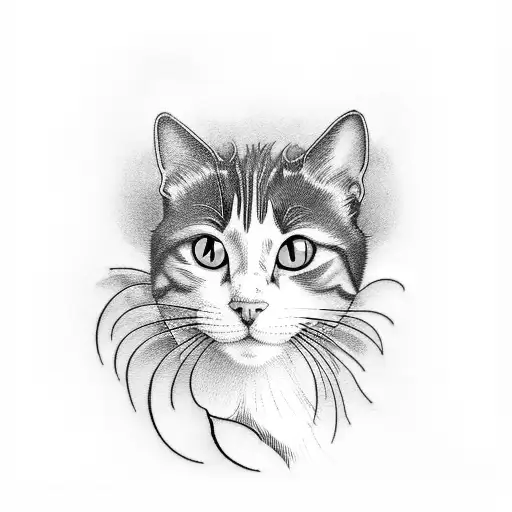 iris plants on the cat tattoo design idea