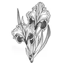 iris plants on the cat tattoo design idea