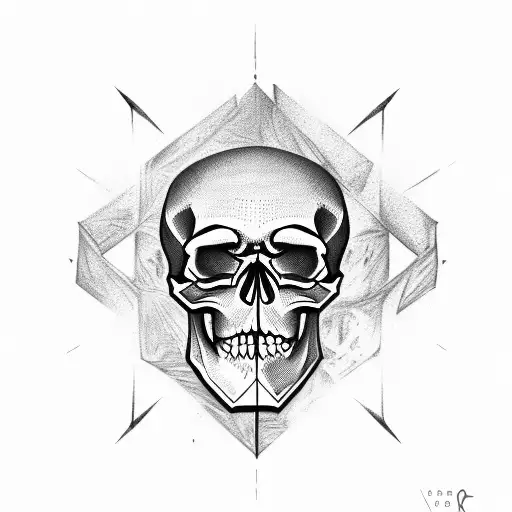 skull on bones , pisto and saber  tattoo design idea