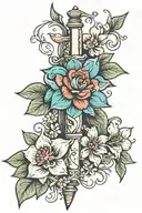 switchblade flowers  tattoo design idea