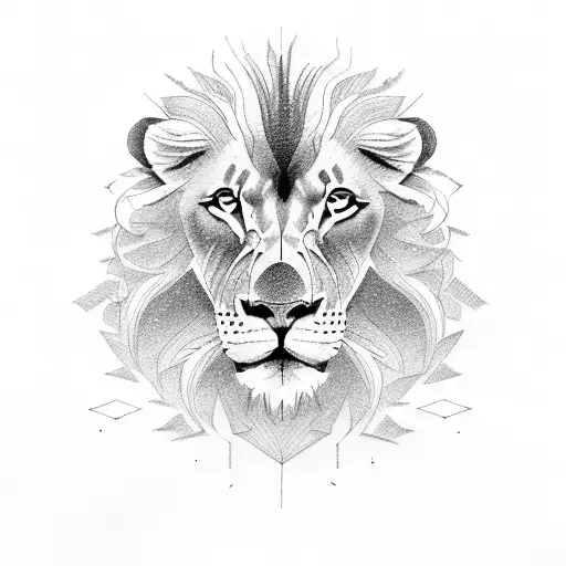 strength written in a lion tattoo design idea