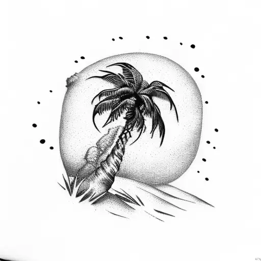 palm tree with scorpion tattoo design idea