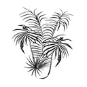 scorpion and palm tree  tattoo design idea