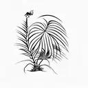 scorpion and palm tree  tattoo design idea