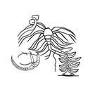 scorpion and palm tree  tattoo design idea