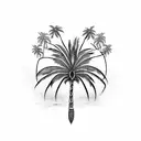 palm tree with scorpion tattoo design idea