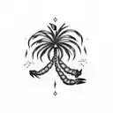 palm tree with scorpion tattoo design idea