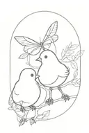 chick and bug tattoo design idea