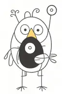 chick and bug tattoo design idea