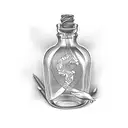 message in a bottle  tattoo design idea