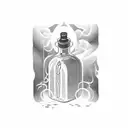 message in a bottle  tattoo design idea