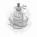 message in a bottle  tattoo design idea