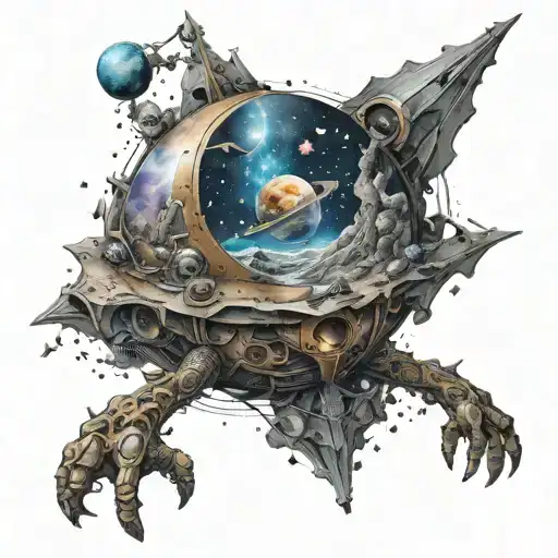 cosmic wanderer reincarnated tattoo design idea