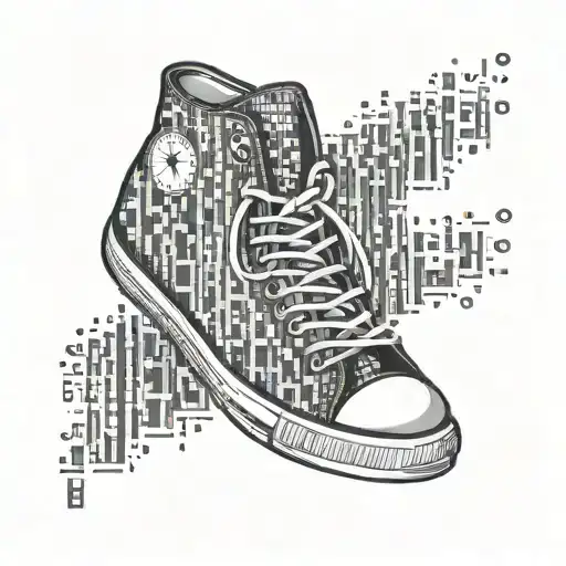 A sneaker made out of binary code tattoo design idea