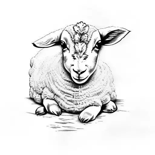 lamb tattoo design idea