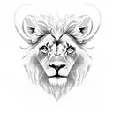 Lion lamb tattoo design idea