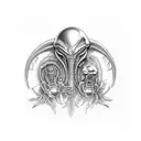 alien vs predator tattoo design idea